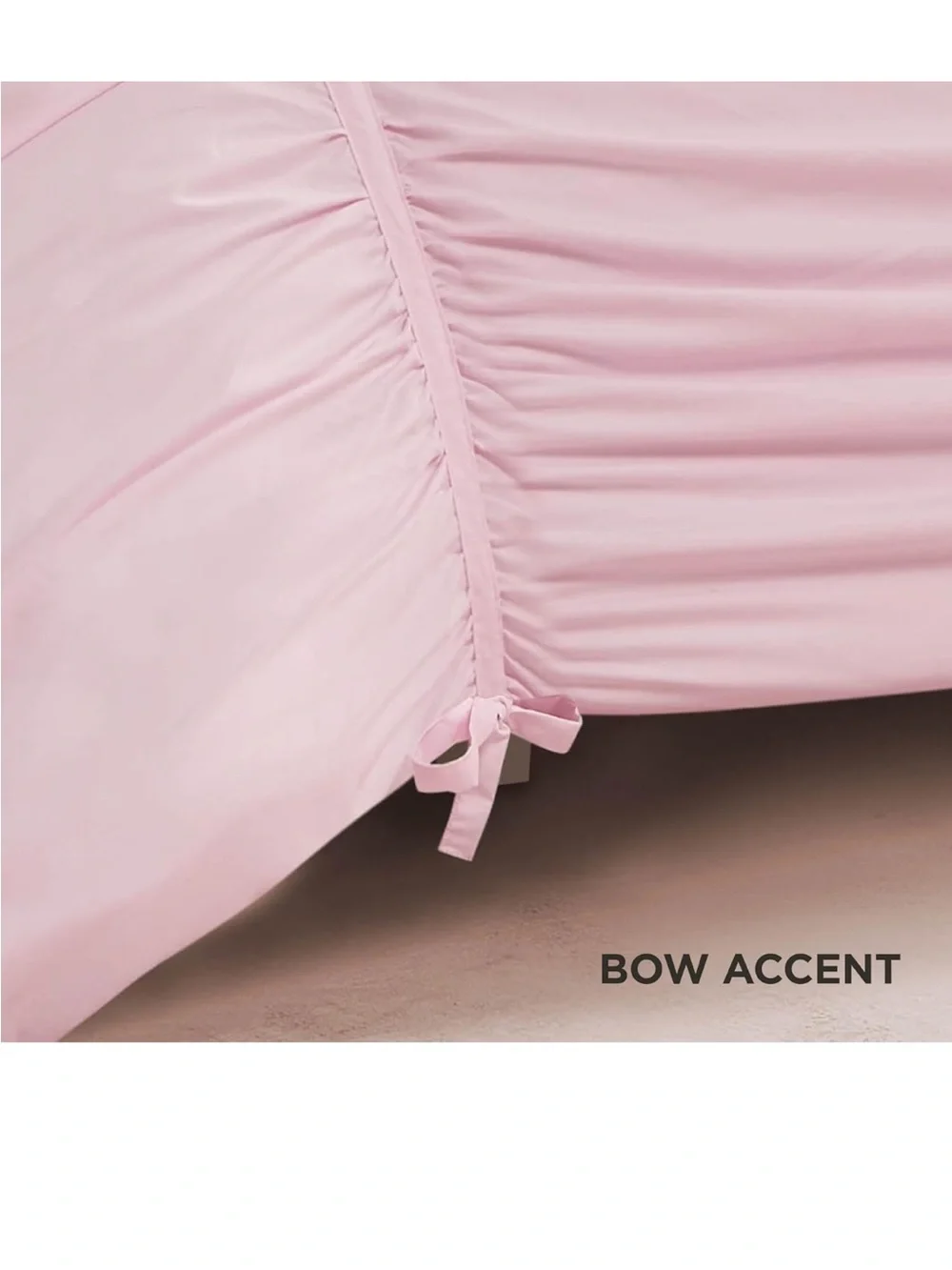 Juicy Couture Ribbon Ruched 3 Piece Full/ Queen Comforter Set, Pink Marshmellow